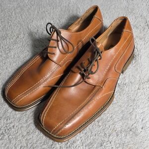 VTG Natha Studio Leather Square Toe Mens Dress Shoes Lace Up Oxfords Romania 12